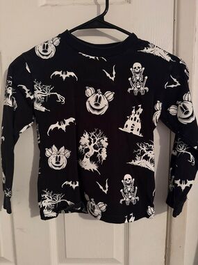 Disney Black Halloween Print Long Sleeve Tee